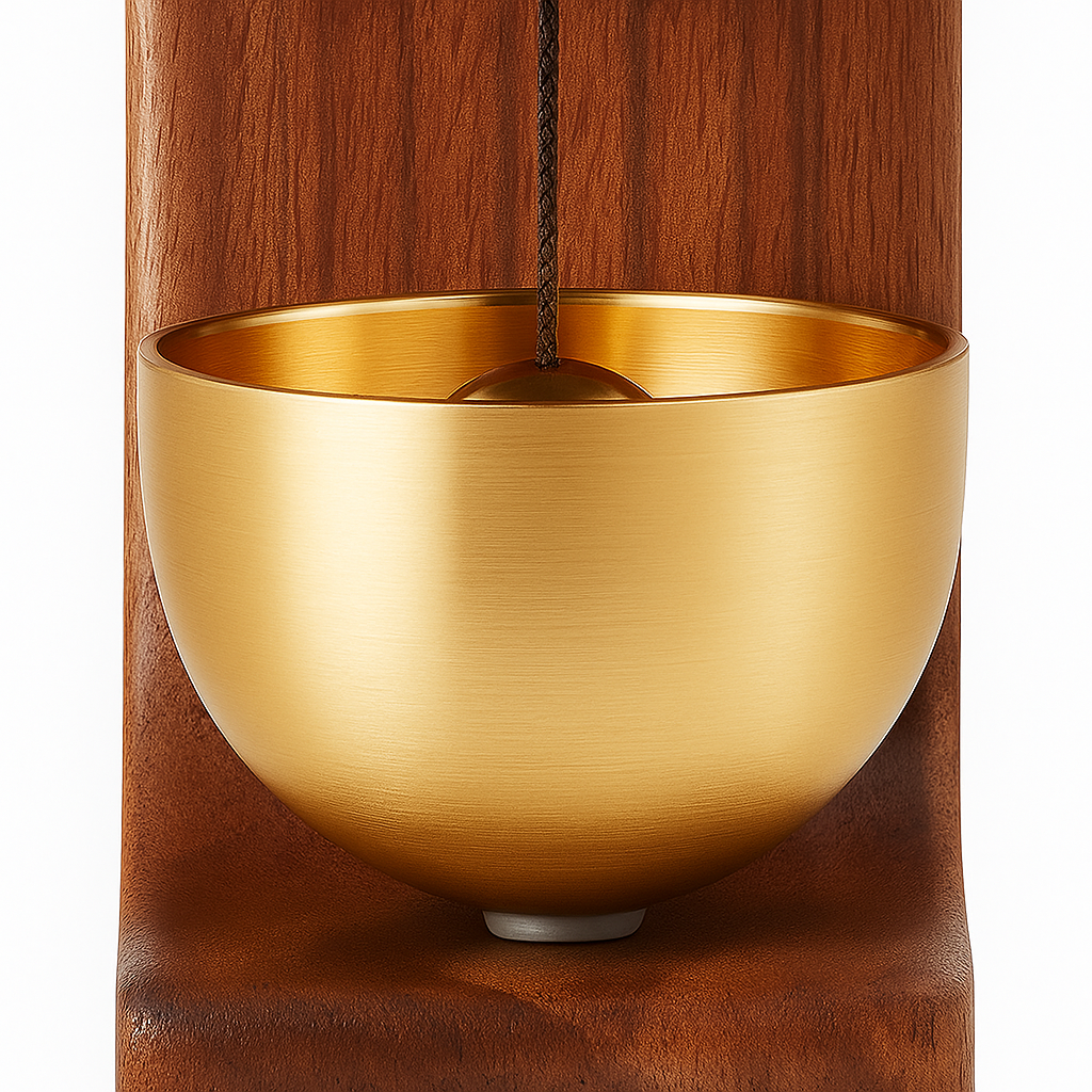 Luxury Wooden & Brass Wall Hanging Doorbell – Minimalist Home Decor
