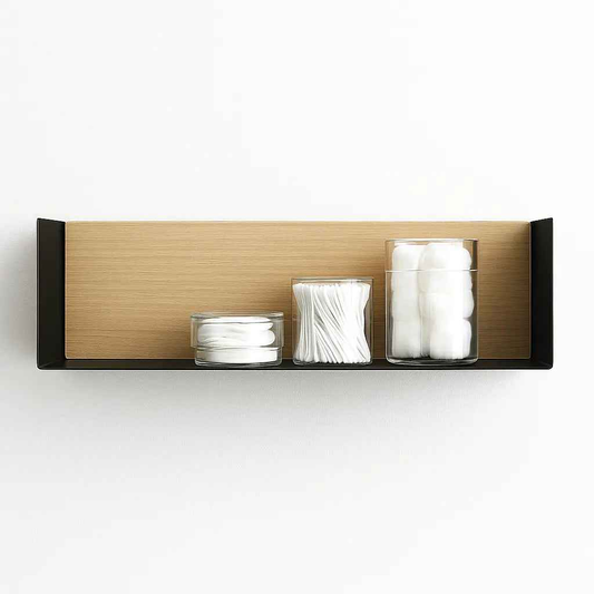 Modern Wall Shelf – Black & Natural Wood Finish Storage Rack