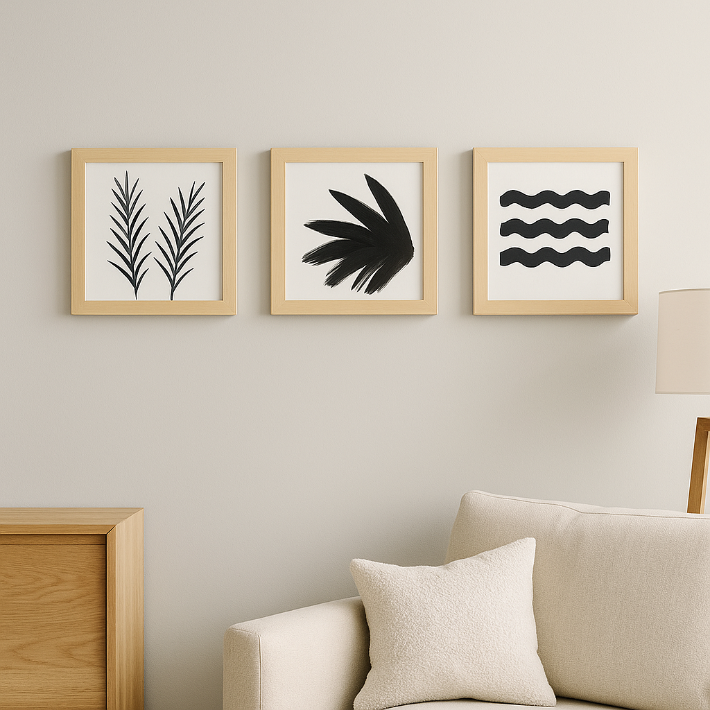 Natural Wood Square Frame – Minimalist Wall Décor Frame ( 3 Frames ) SFURN