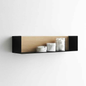 Modern Wall Shelf – Black & Natural Wood Finish Storage Rack