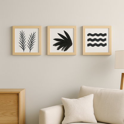 Natural Wood Square Frame – Minimalist Wall Décor Frame ( 3 Frames ) SFURN