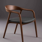 Handcrafted Walnut Armchair – Sculpted Minimalist Design