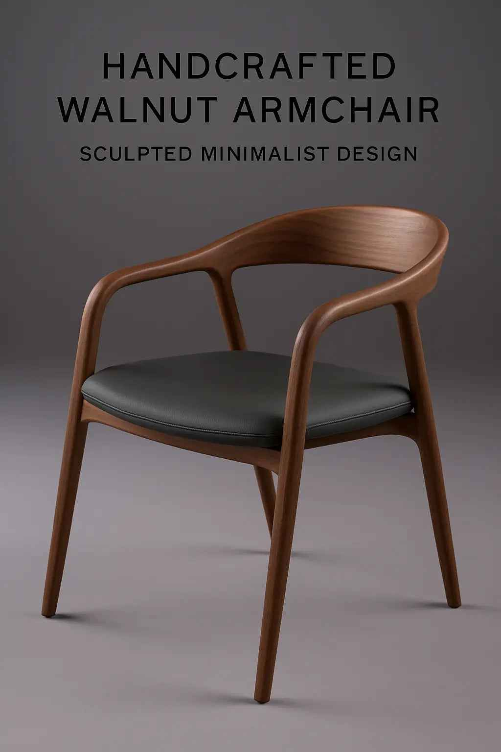 Handcrafted Walnut Armchair – Sculpted Minimalist Design